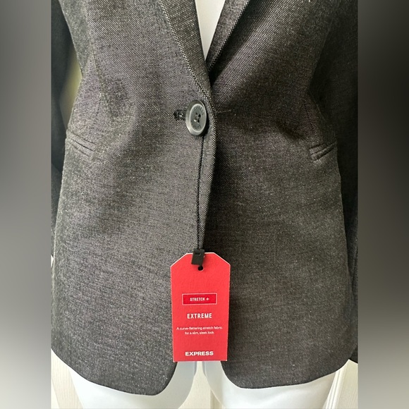 EXPRESS Dark Gray Blazer NWT Size 12 - Picture 5 of 6